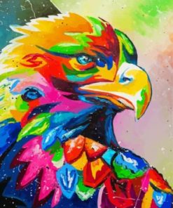 Colorful Eagle Head Art Paint by Number