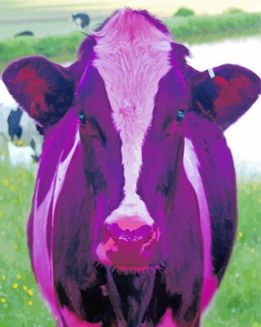 Purple Cow paint by numbers