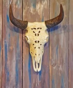 Decorative Cow Head Skull Paint by Numbers