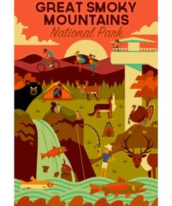 Great Smoky Mountains National Park Illustration paint by numbers