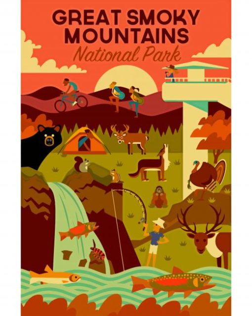 Great Smoky Mountains National Park Illustration paint by numbers