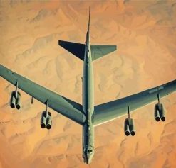 Green B 52 Bomber Plane Paint by Numbers