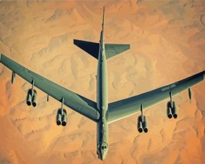 Green B 52 Bomber Plane Paint by Numbers