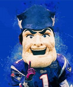 Pat Patriot Mascot New England paint by numbers