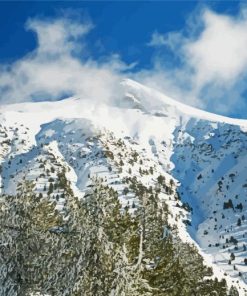 Snowy Smolikas Greek Mountain paint by numbers
