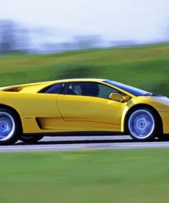Yellow Lamborghini Diablo paint by numbers