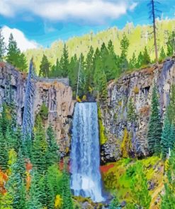Waterfall Oregon Paint by Numbers